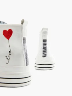 Witte Hoge Canvas Sneaker Hartje