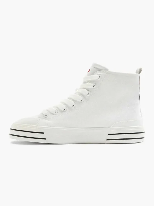 Witte Hoge Canvas Sneaker Hartje
