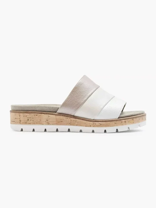 Witte Leren Comfort Slipper