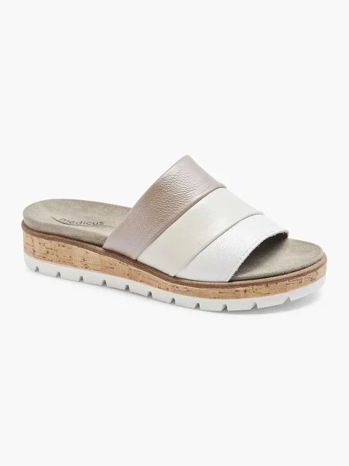 Witte Leren Comfort Slipper