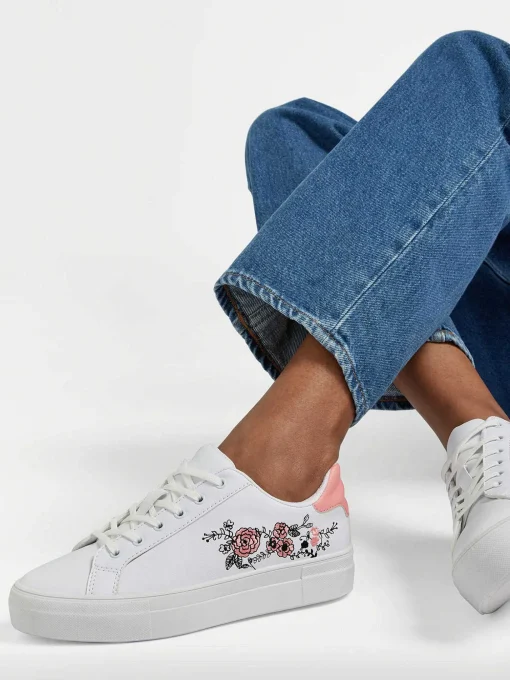 Witte Sneaker Roze Bloemen