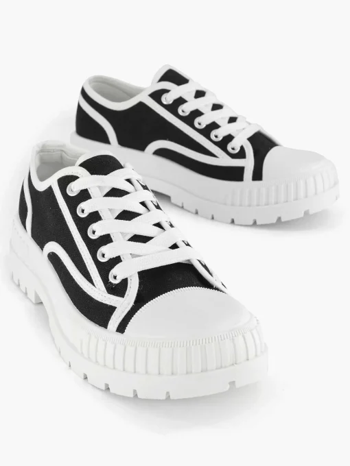 Zwarte Canvas Chunky Sneaker