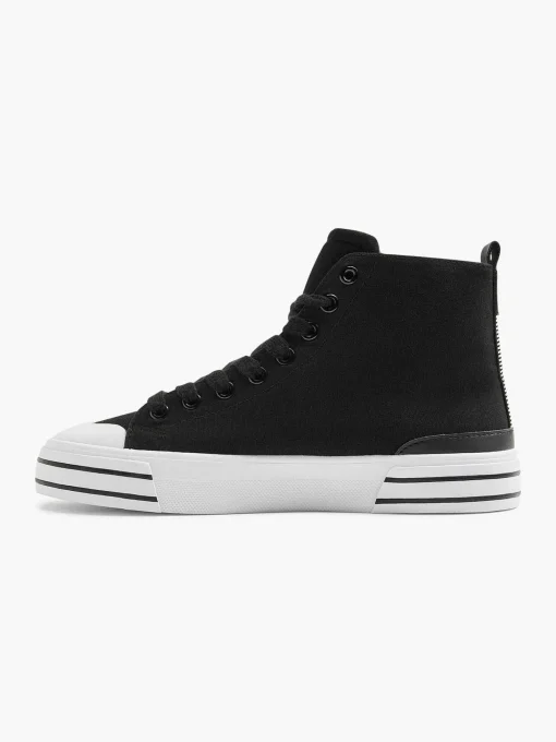 Zwarte Hoge Canvas Sneaker Hartje