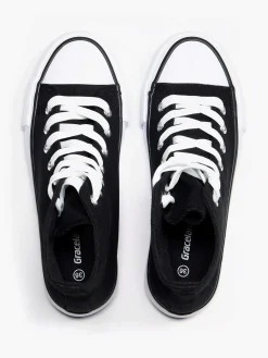 Zwarte Hoge Canvas Sneaker