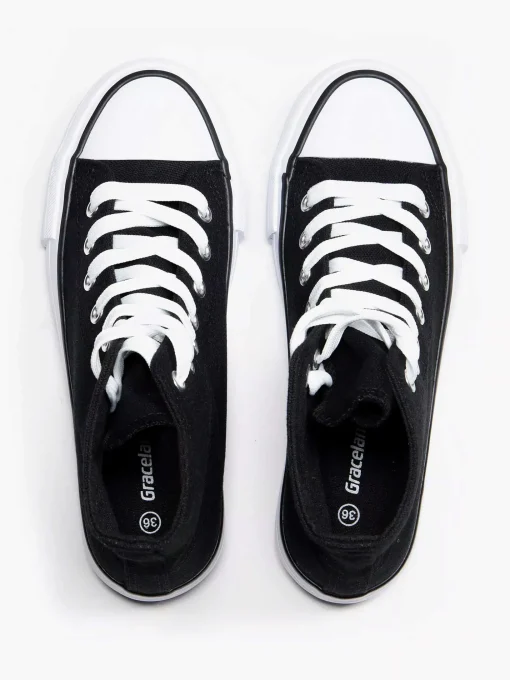 Zwarte Hoge Canvas Sneaker