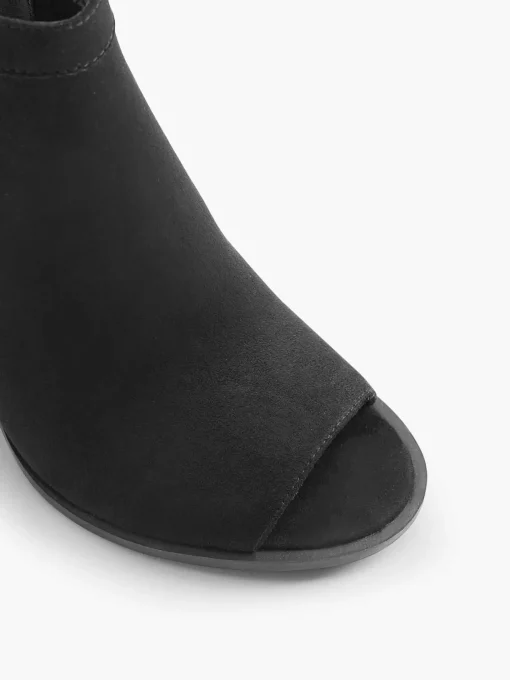 Zwarte Peep Toe Sandalette
