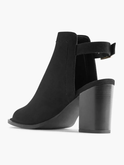 Zwarte Peep Toe Sandalette