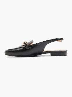 Zwarte Platte Slingback Sierketting