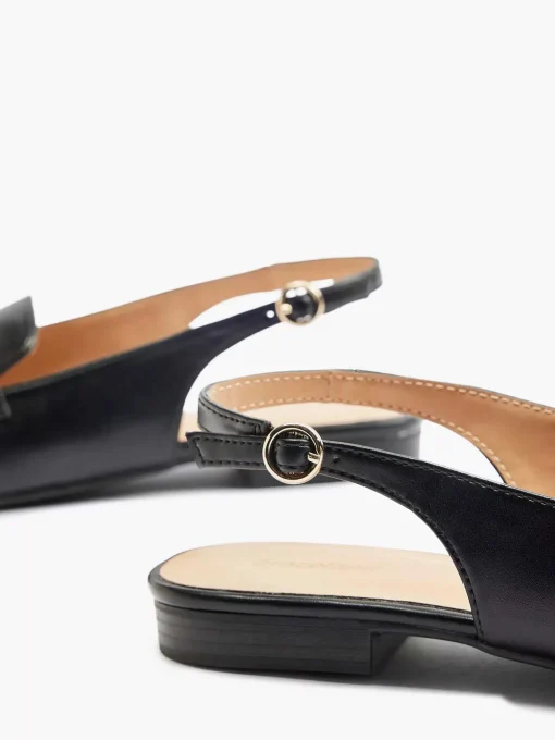 Zwarte Platte Slingback Sierketting